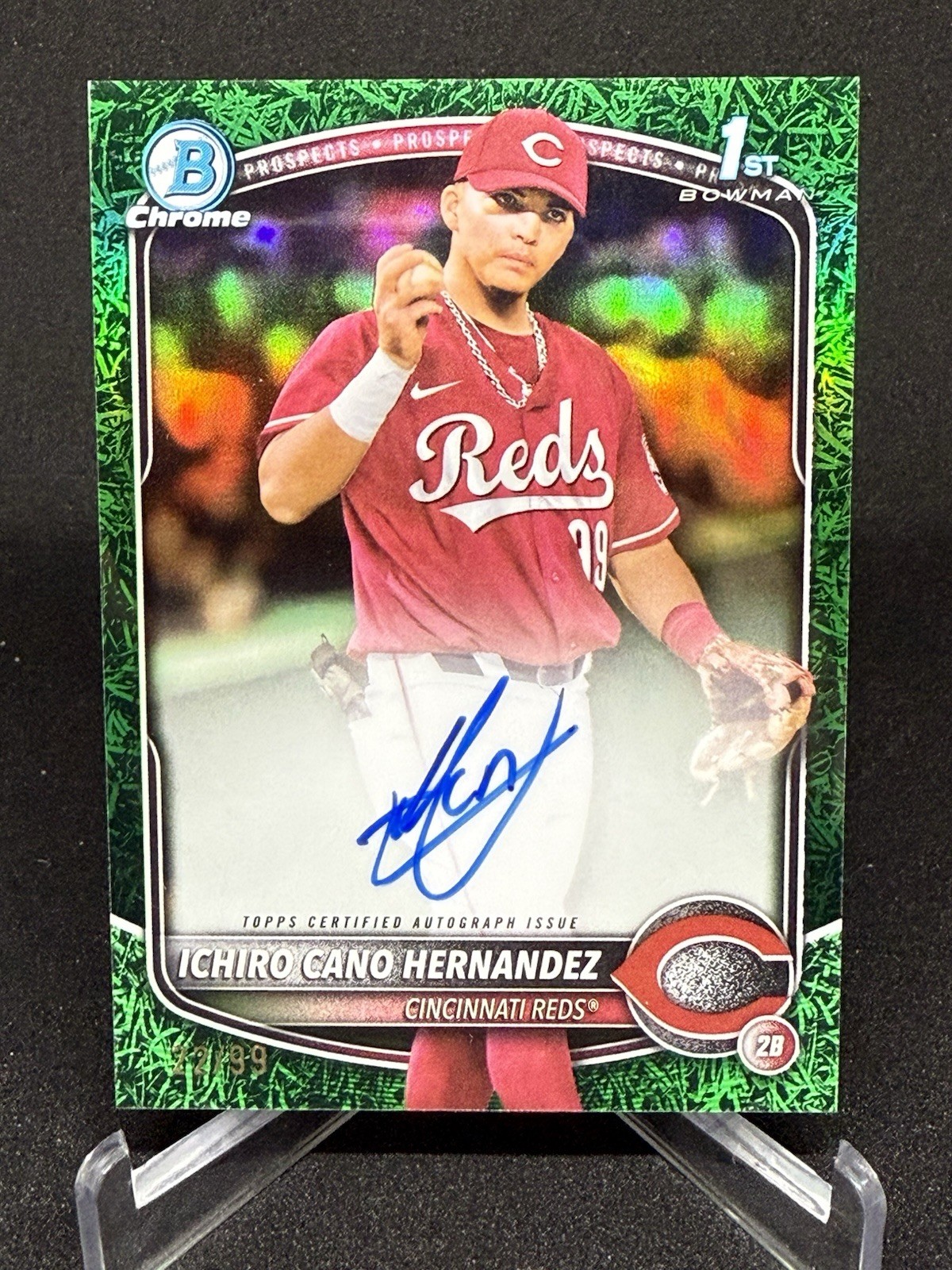 2025 Bowman 1st Chrome #CPA-IC Ichiro Cano Hernandez /99 Green Grass Auto