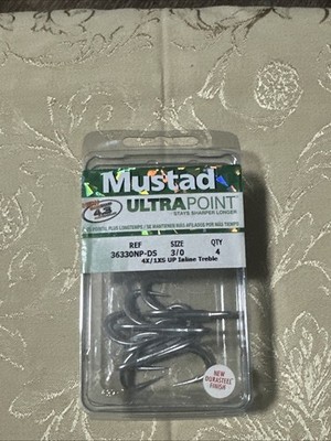 Mustad Ultra Point 36330NP-DS 4x Inline Tremble Hook 3/0 Pack Of 4