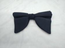 BLACK Clip On BOW TIE Wide Butterfly Pre-Tied Ormond Vintage