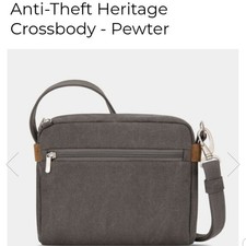 Travelon Anti-theft Heritage Crossbody Pewter Gray