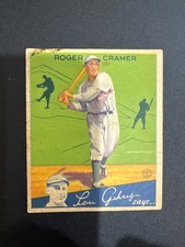 1934 Goudey Big League Chewing Gum - R320 Doc Cramer #25 Called Roger on Card...
