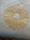 Antique Dresden Plate Quilt Full Bedspread Ivory Yellow Gold 18 Point Vintage — photo 6