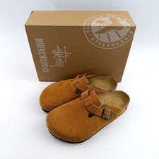 Birkenstock x Stussy Boston Cork Footbed Caramel Suede Leather Clogs EU37-EU45