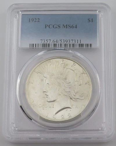 1922 P Peace Dollar - PCGS MS64 - Cert# 53937311
