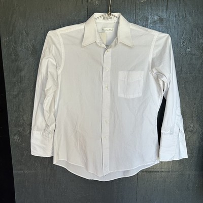 Vintage Christian Dior White Button Down Shirt Sz 32 / L RN 14321