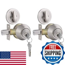 Gobrico 2 Keyed Alike Single Cylinder Deadbolts Door Locks, Satin Nickel