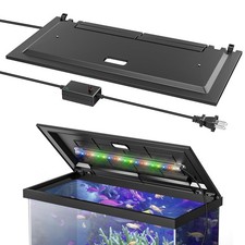 LED Aquarium Hood, Fish Tank Cover with Adjustable-Brightness Colored Light Tube