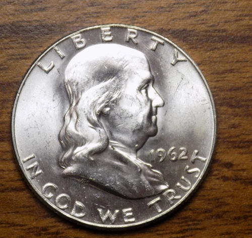 FRANKLIN HALF 1962 D GEM BU HIGH GRADE MS++++++ FBL 90% SILVER