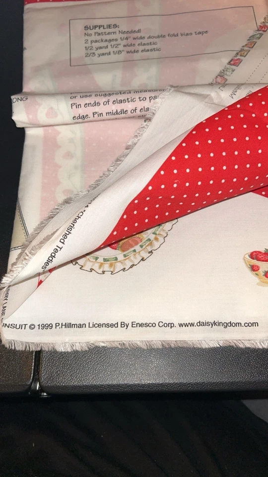 Vintage Daisy Kingdom Cut & Sew Cherished Teddies Strawberry Lane Playsuit Panel - Image 4 of 4