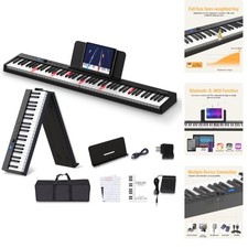 Portable 88-Key Folding Piano with Light-Up Keys Sustain Pedal Perfect fo...
