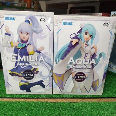Konosuba Re Zero Aqua Emilia Figure Set Cosplay Ver SEGA Japan