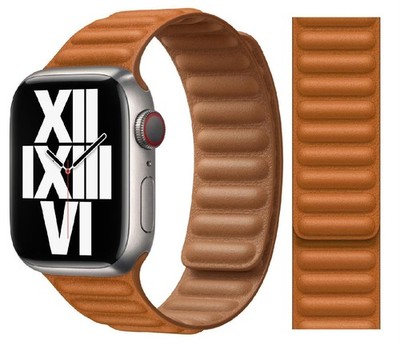 Original Apple Leather Link Armband M/L 38/40/41mm Golden Brown Sehr Gut
