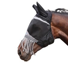 Shires FlyGuard Pro Fine Mesh Horse Fly Mask with Ears  Nose Fringe