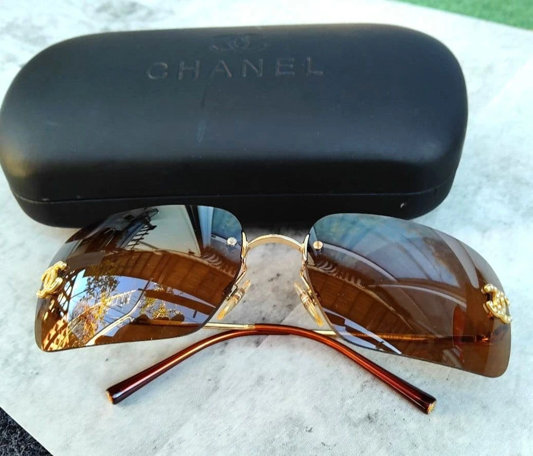 CHANEL Gold with Vintage Sunglasses for Women for sale | eBay
