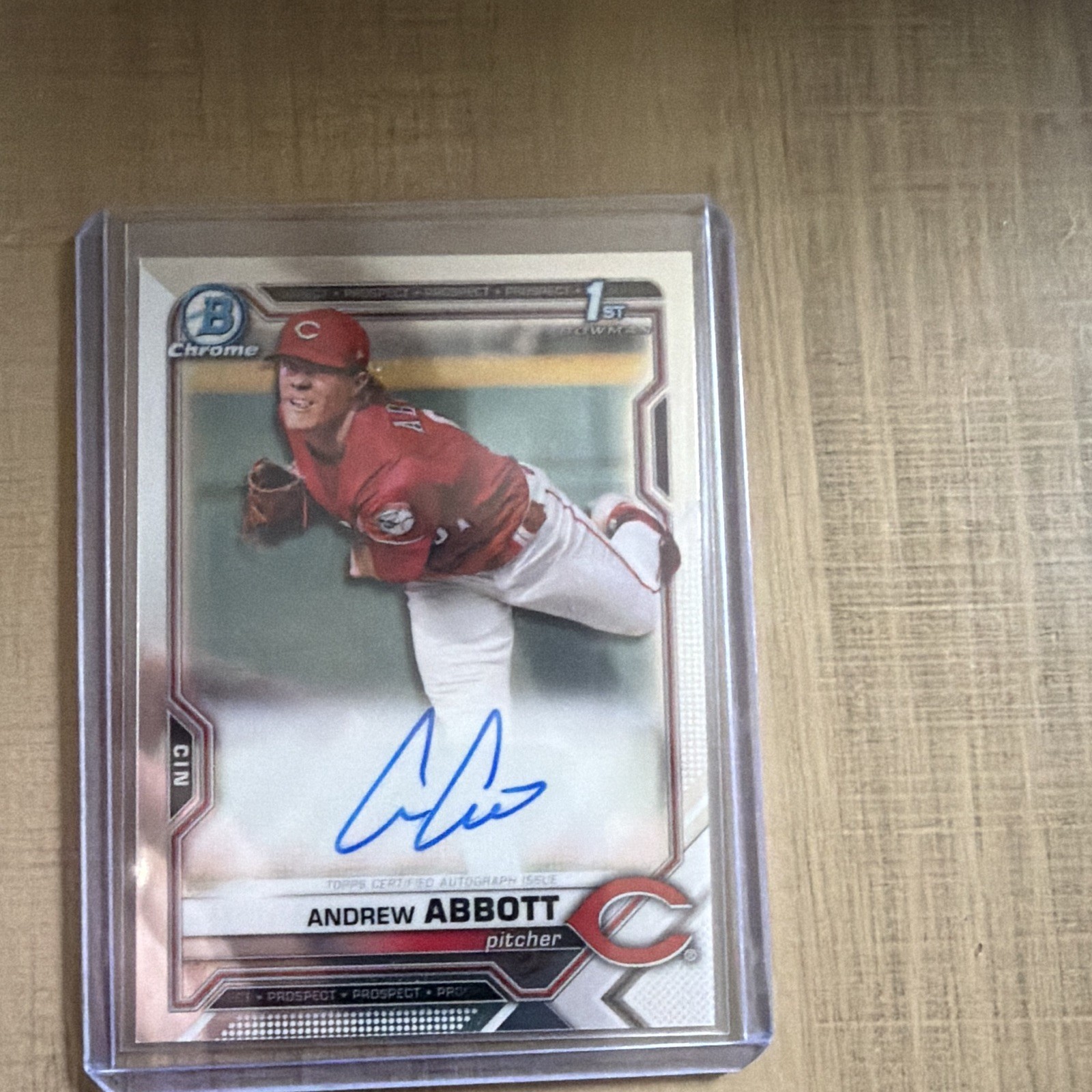 Topps 2021 Bowman Draft Chrome Draft Pick Autos Andrew Abbott Reds RC #CDA-AA