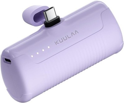 Kuulaa Portable Charger USB C Power Bank 4500mAh Small Phone Purple