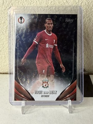 2023-24 Topps UEFA Club Competition Virgil Van Dijk Black Ice 4/10 Jersey Number