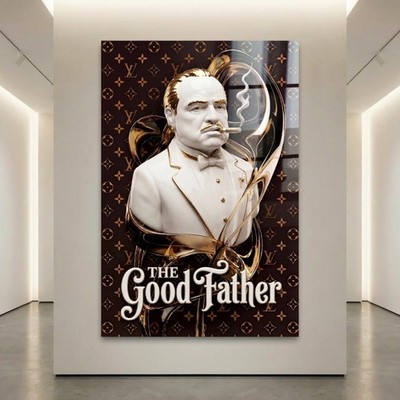 LV-The Good Father, Porzellan und Gold Luxus Wandbild Acrylglas, Leinwand Poster