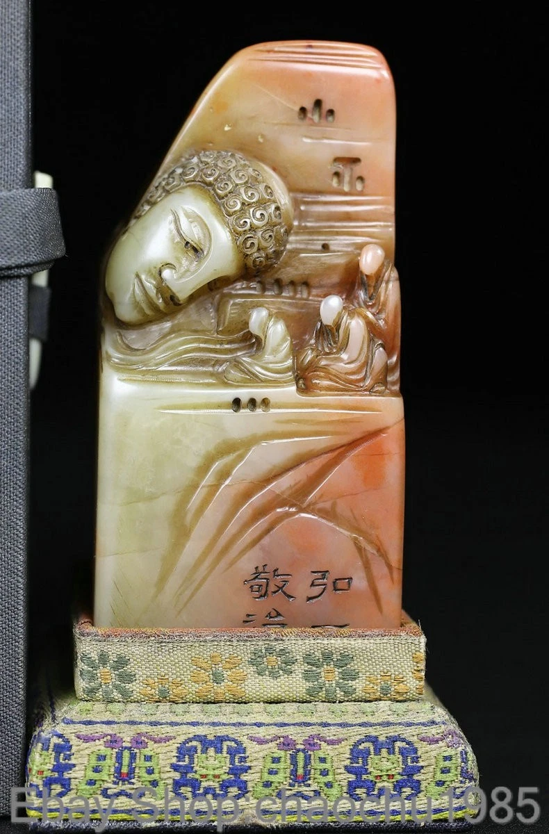 红色寿山石主中国风雕像、雕像| eBay