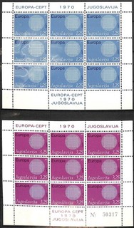 [ST086] Yugoslavia 1970 Europa 3x 2 good sheets very fine MNH