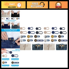 12 PCS Waist Extenders for Jeans Pants - No Sew Button Extenders, 1-1.8