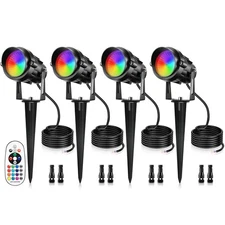 12W RGBW Color Changing Landscape Lights-Low Voltage LED Lighting, Remote