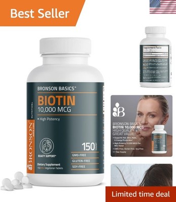 Biotin 10,000mcg - Vegetarian, , Non-GMO, 150 Tablets
