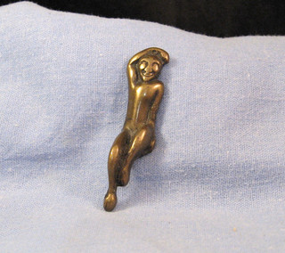 VINTAGE BRASS NAKED FIGURE FIGURINE JOAN THE WAD MYTHICAL FOLKLORE PIXIE IMP