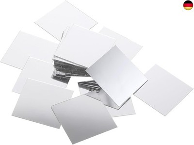 JJUNW Pack of 50 Self-Adhesive Mirror Tiles, 5 x 5 cm Acrylic Mirrors, Plastic