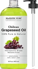 Majestic Pure Grapeseed Oil, Pure & Natural Massage and Carrier Oil, Skin Care