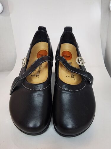 Footprints By Birkenstock Black Leather Mary Jane Rubber Flats WM SZ 38 EU  7US - Picture 1 of 10