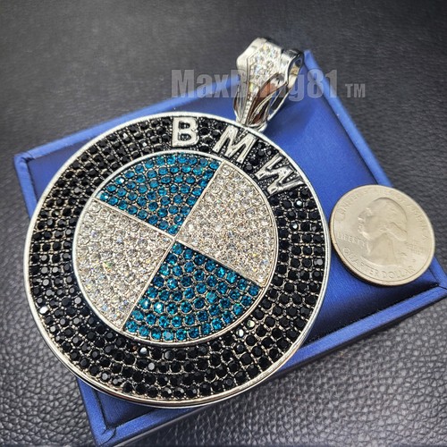 HIP HOP STYLE ICED SILVER PLATED CUBIC ZIRCONIA LARGE CHARM PENDANT JEWELRY - 第 3/4 張圖片