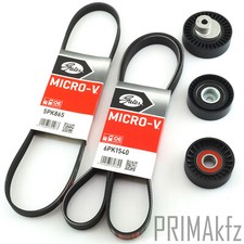 2x GATES Keilrippenriemensatz + Spannrolle + Umlenkrolle für BMW 3er E46 5er E39