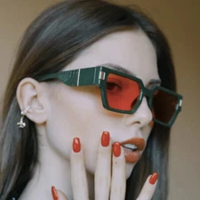 Oversized Thick Frame Square Sunglasses Retro Mens Women Hip Hop Shades Glasses