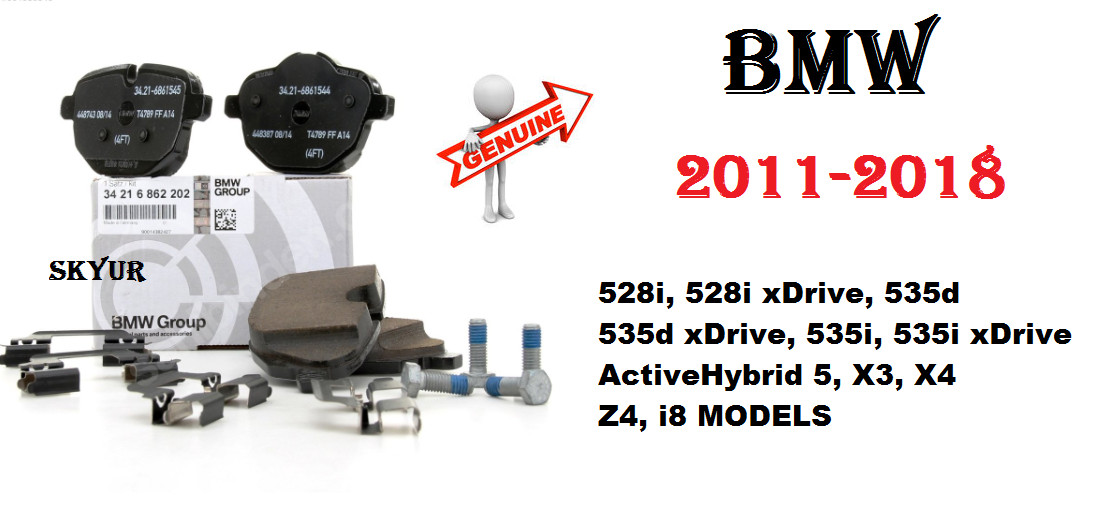 11-18 BMW F10 528i 535d 535i X3 X4 Z4 i8 Rear Brake Pad Set Pads NEW GENUINE