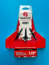 NEW- Swhacker # 201  100 Gr. 1.75  3Broadheads 1practice Head 6replacement Bands