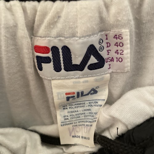 Vtg 80s FILA Track Suit Jacket + Pants Black Green Gold Zip Women's 10 - Picture 11 of 12