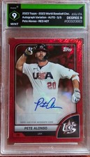 2023 Pete Alonso Topps World Baseball Classic Red Foil Autograph SP #3/5