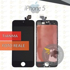 DISPLAY TIANMA APPLE IPHONE 5 NERO SCHERMO +FRAME VETRO LCD TOUCH SCREEN