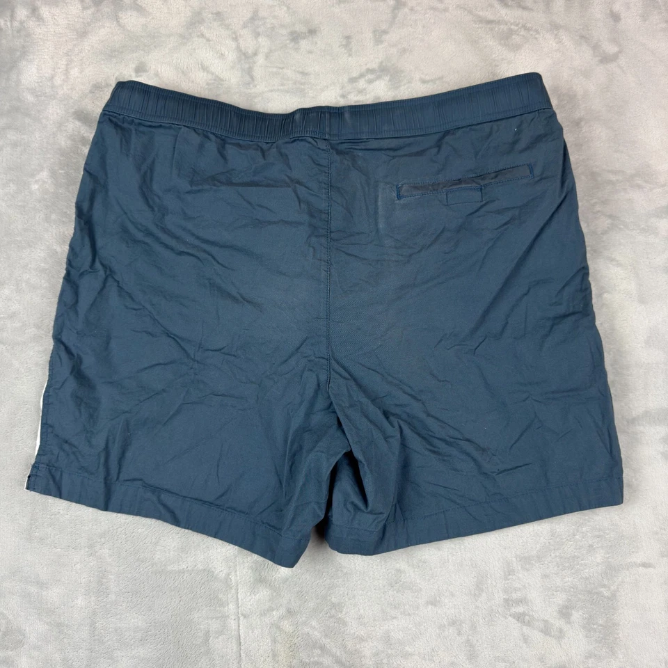 Baús de natação masculinos modernos de diversão grande vermelho branco azul EUA 4º bolso cordão - Imagem 4 de 4