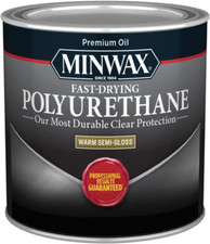 Minwax Fast Drying Polyurethane Protective Wood Finish, Clear Semi-Gloss,  Pint