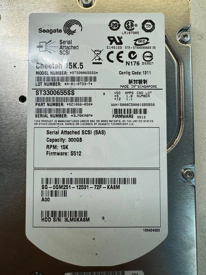 SEAGATE ST3300655SS 9Z1066-050 300GB 15K RPM 16MB CACHE 3 Gb/s SAS 3.5" HDD - Image 2 of 4