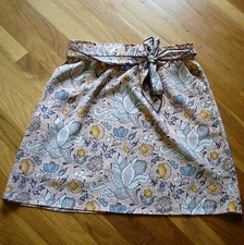 Ann Taylor LOFT sz Small Blush Pink Paisley Floral Pull-on A-line Skirt Pockets