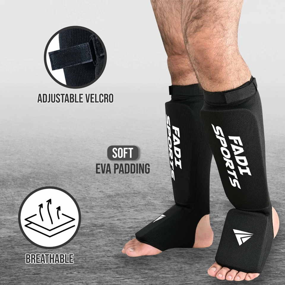 Fadi Muay Thai MMA Espinilla Instep Protectores Kickboxing Almohadillas para Piernas Adulto Unisex Sparring Foto 3 de 4