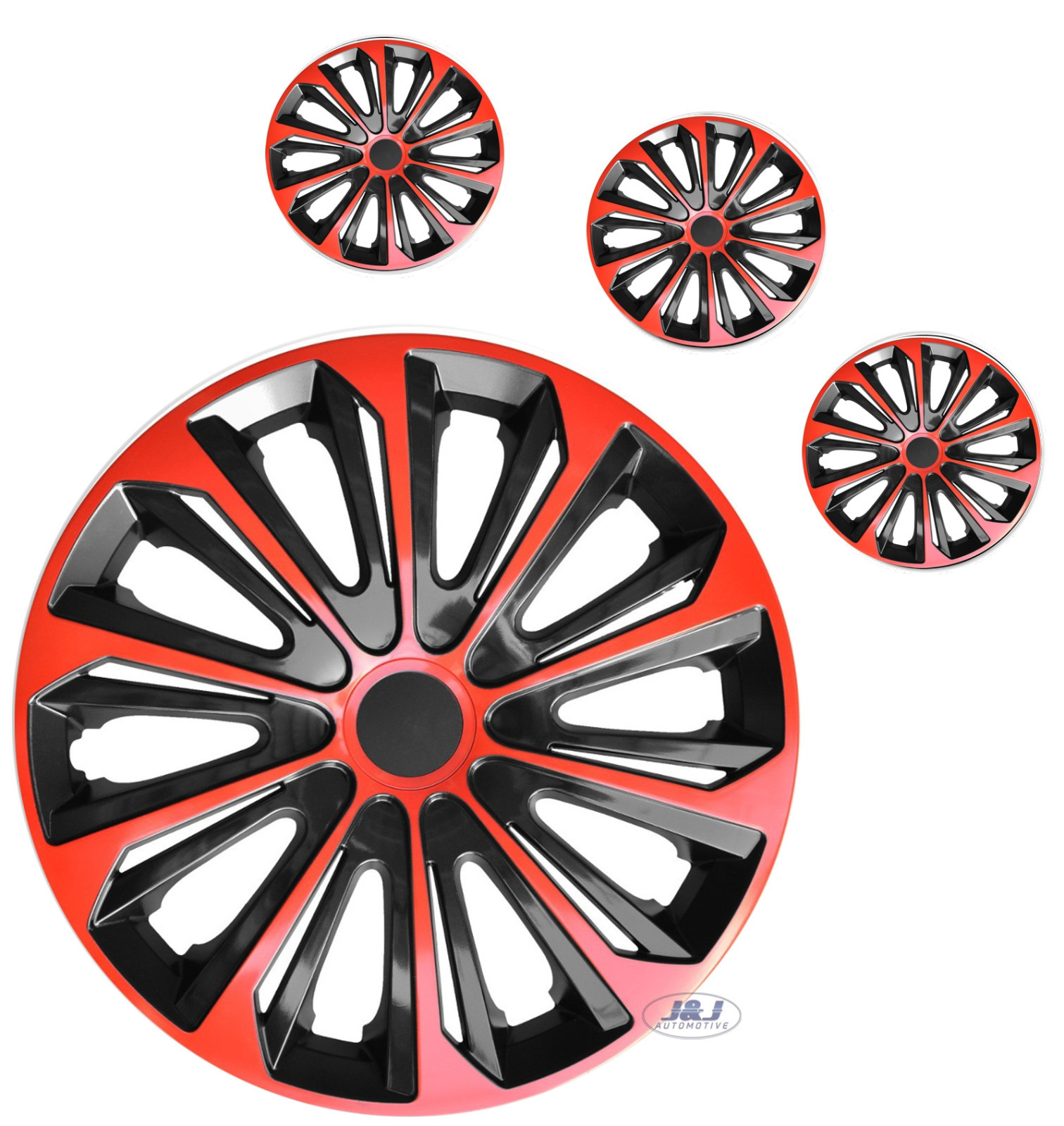4 pcs SET 15" WHEEL TRIMS COVERS RED BLACK HUB CAPS 15 INCH STRONG eBay
