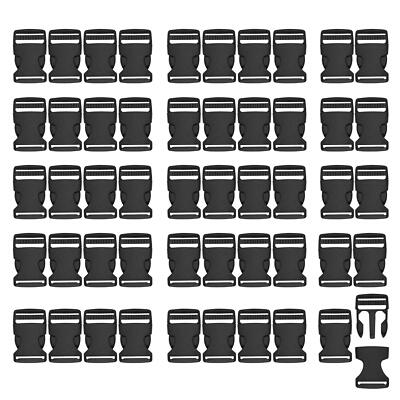 50 Pack 1 Inch Plastic Buckles Quick Release for Backpack Strap Webbing Belt