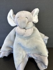 Plush Carter  s Gray Elephant Lovey Security Blanket Satin Trim Stuffed Animal
