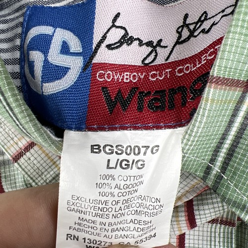 George Strait Wrangler Shirt YOUTH LARGE Plaid Long Sleeve Button Down Rodeo - Picture 6 of 9
