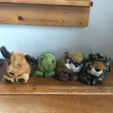 Gently Used Lot of Plush Swibco Puffkins Chipmunk Turtle Leopard Puppy Dog Stuff