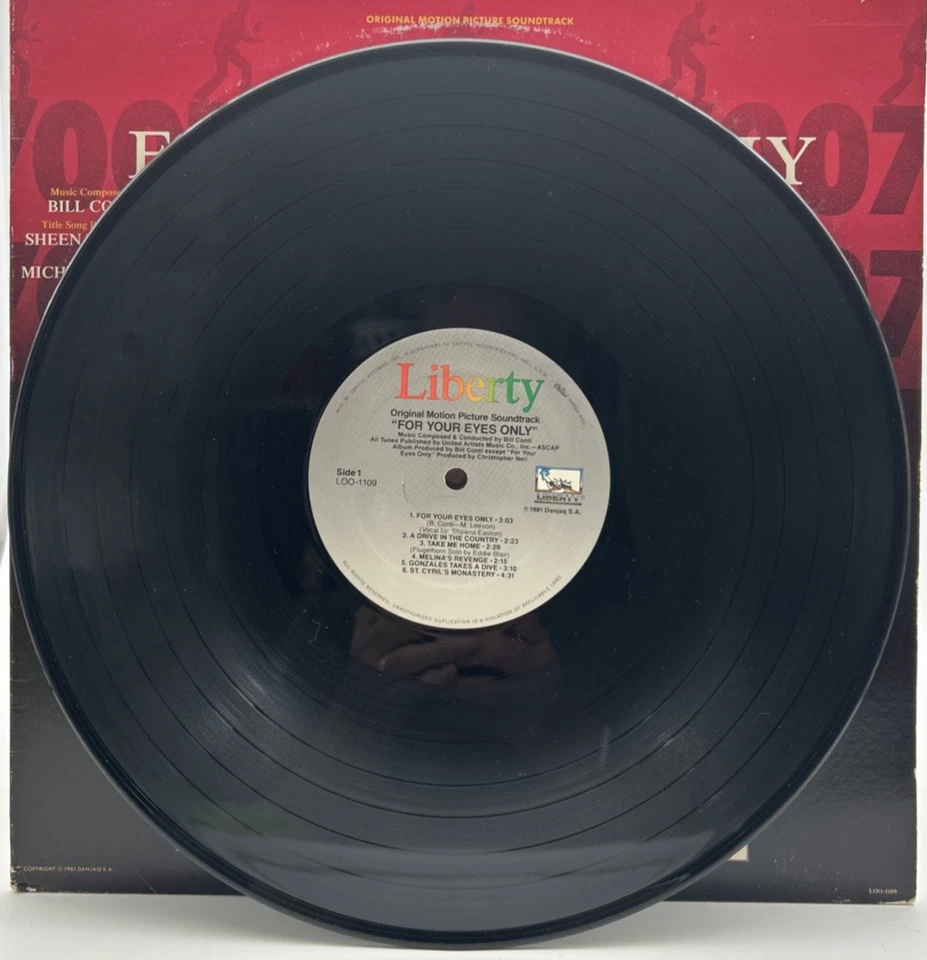 "For Your Eyes Only (Original Motion Picture Soundtrack)" LP 1981 James Bond 007 Foto 3 de 4